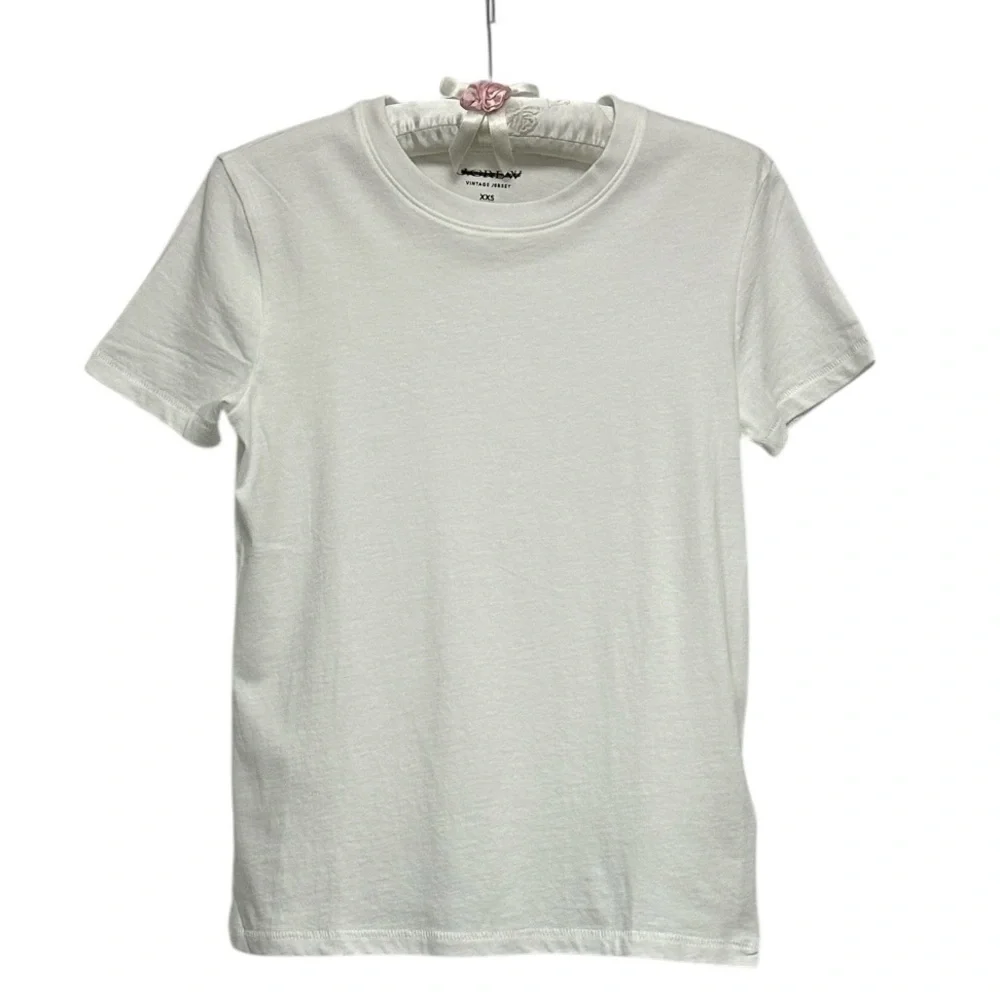 J. CREW‎ Vintage jersey classic-fit crewneck T-shirt Short Sleeve White Size XXS
